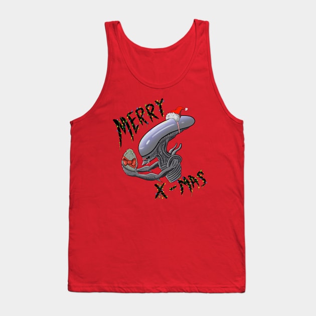 Merry Xenomorphmas Tank Top by Sbooky